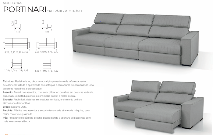 Sofá Portinari 3 Assentos