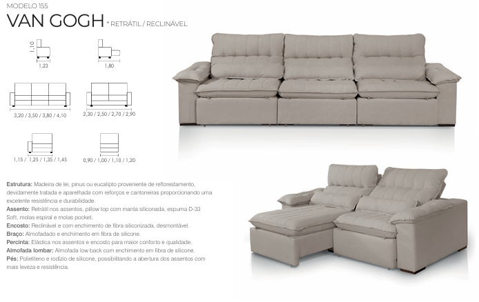 Sofá Van Gogh 3 Módulos